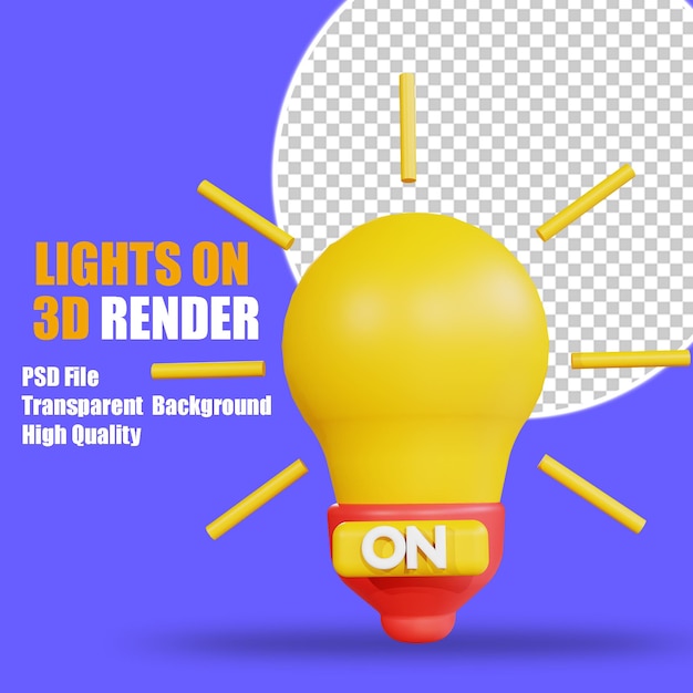 3D ICON YELLOW LAMP ON