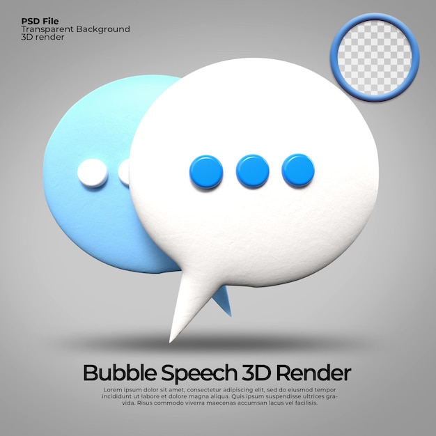 3d icons transparent hi bubble speech, chat