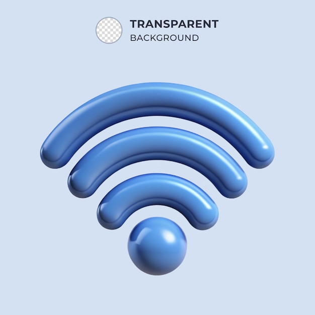 PSD 3d iilustration of wifi icon on transparent background