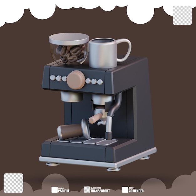 3d illuistration espresso machine