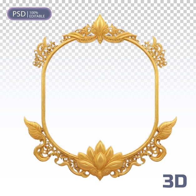 a 3d illustration of a 3d gold frame with the 3d design of the 3d glasses