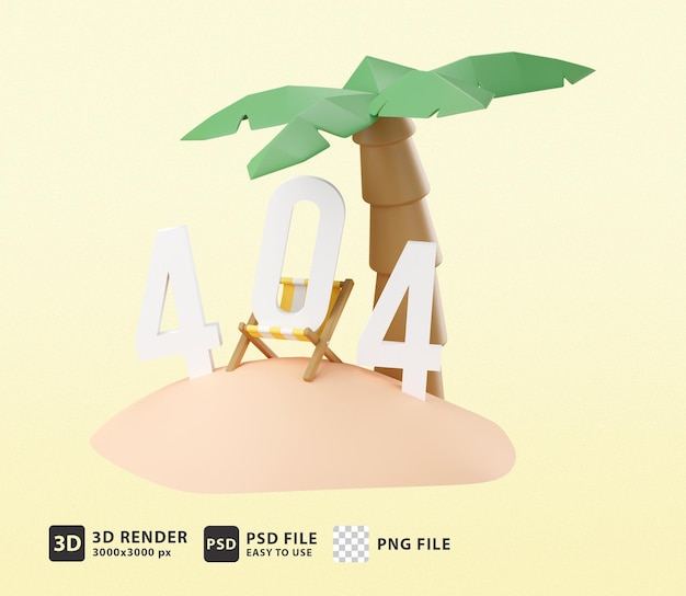 3d illustration 404 error