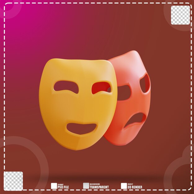 3d illustration actor's mask 2