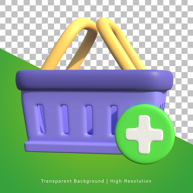 3D illustration of add to basket