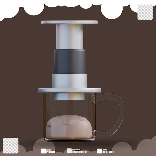 3d illustration aeropress 3