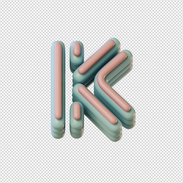 PSD 3d illustration of alphabets characters in disco style