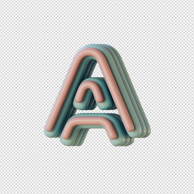 3d illustration of alphabets characters in disco style