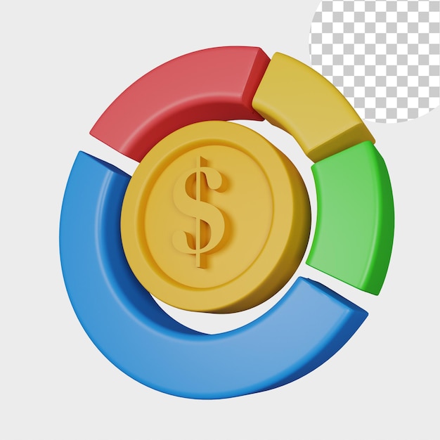 3d illustration analytics icon for website