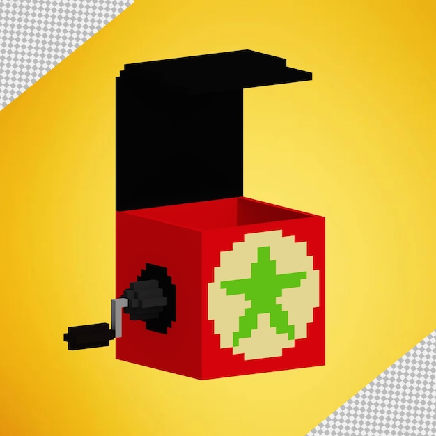 PSD 3d illustration of april fool's day prank box icon