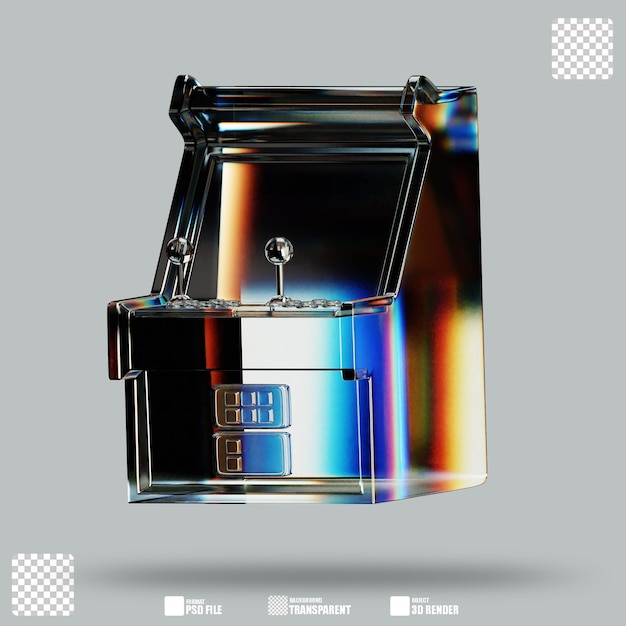 3D Illustration Arcade Game Glass Dispersion 2