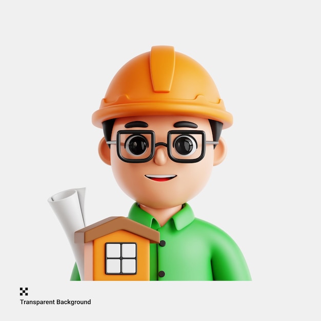 3D Illustration of Architect Ready for Designing Modern Structures