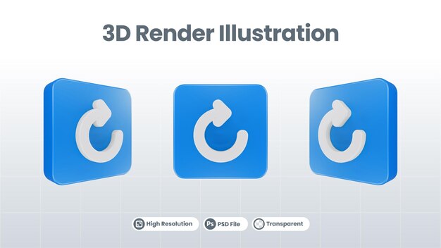 3d illustration arrow icon of down