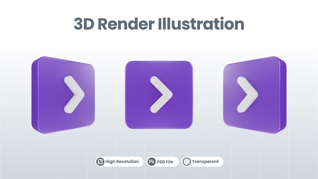 3d illustration arrow icon of down