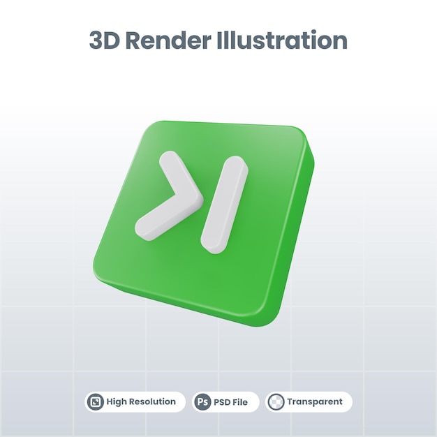 3d illustration arrow icon of up arrow