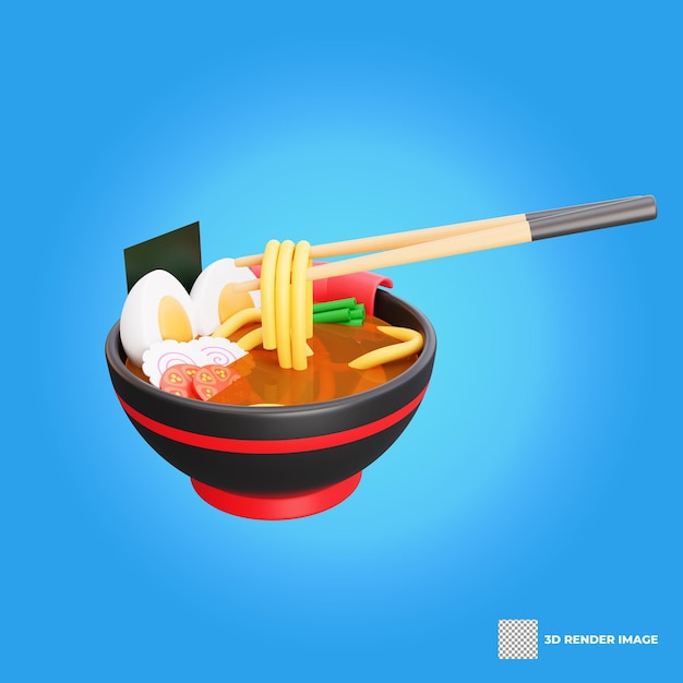 3d illustration of asian food ramen japanese food