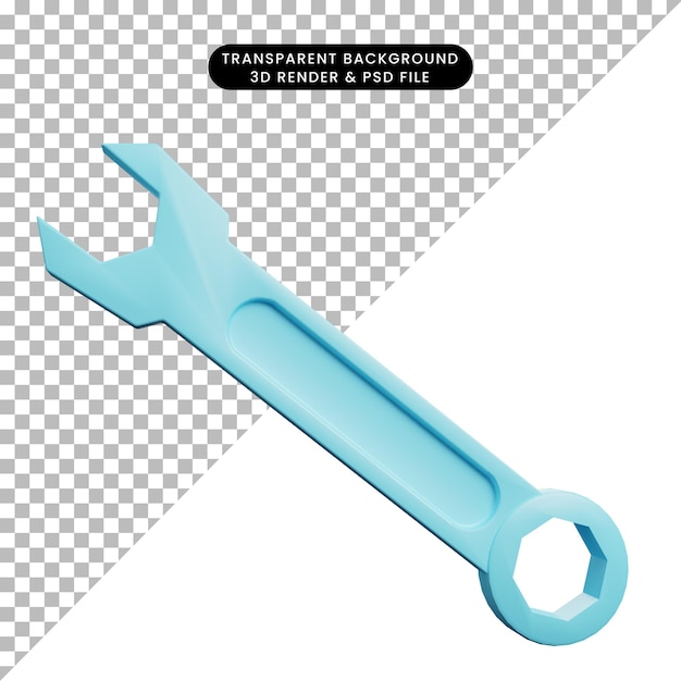 3d illustration of automotive parts stuff wrench