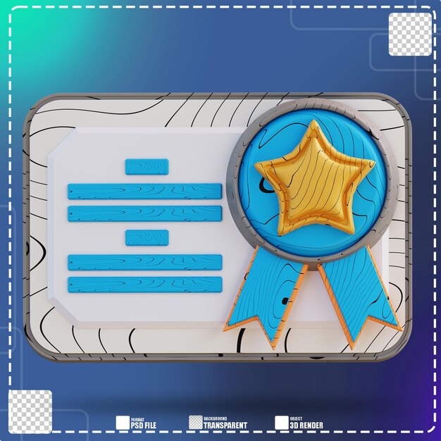 3D Illustration of award certificate 2