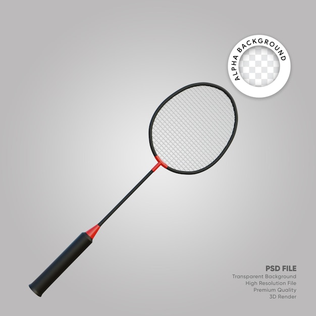 3D illustration of badminton racket