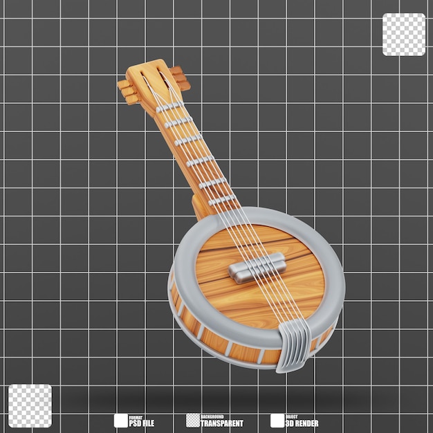 PSD 3d illustration banjo