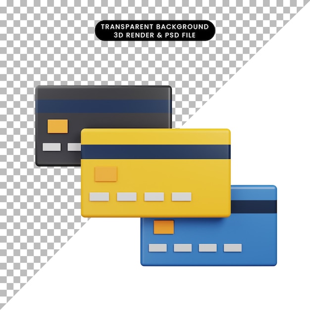 3d illustration of banking icon credit card 3d rendering