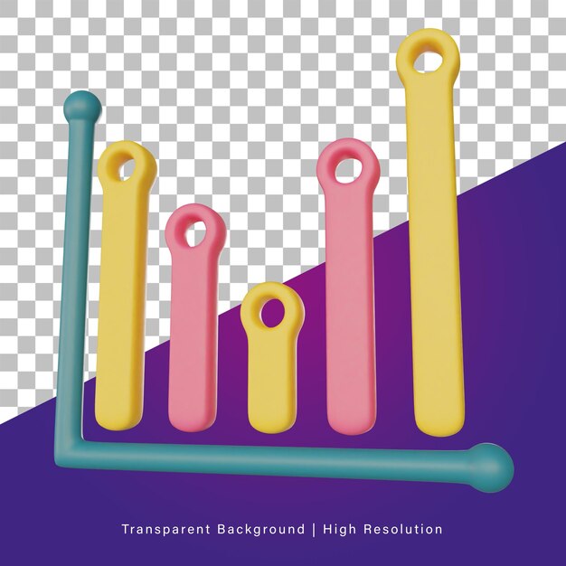 3D illustration of bar chart