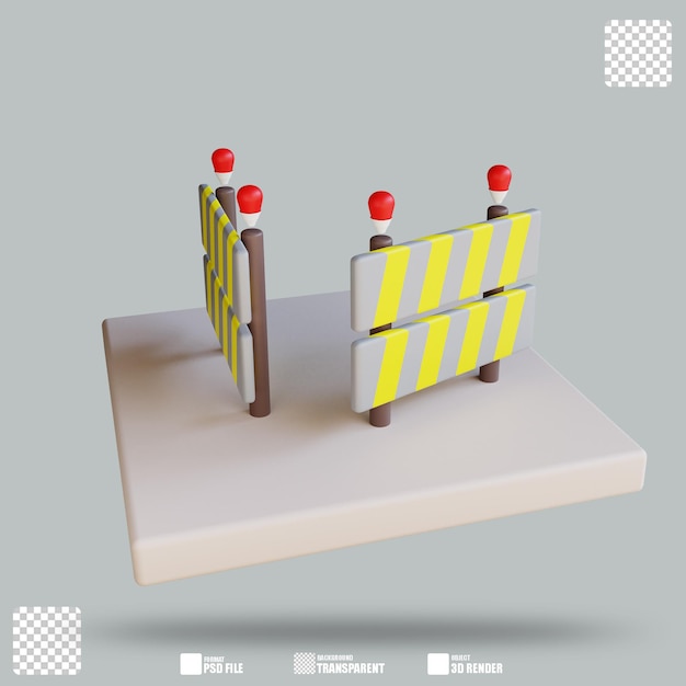 3D Illustration Barrier 3