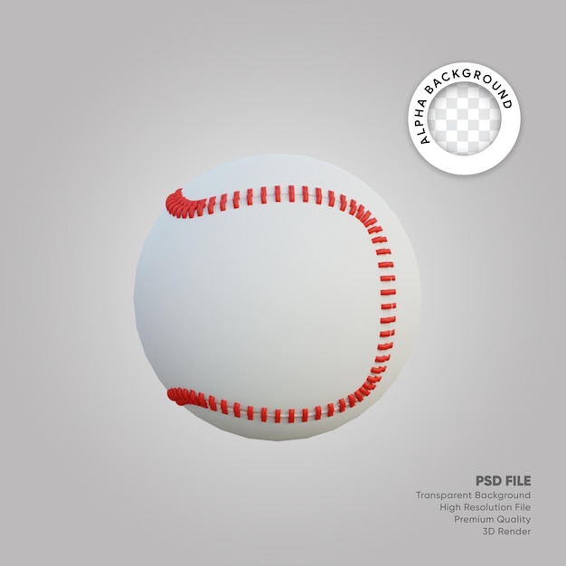 3D illustration of baseball ball