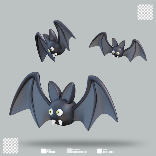 3D Illustration Bats 2