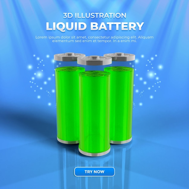 3D illustration battery charge indicators