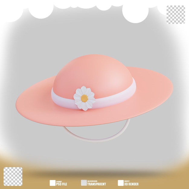 3D illustration of beach hat 2