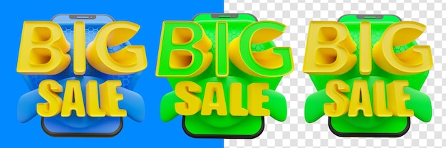 3D Illustration of Big Sale Text