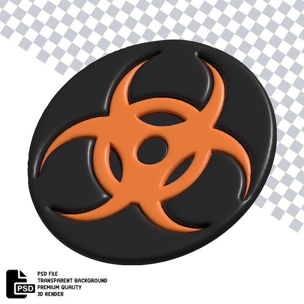 3d illustration of biohazard symbol