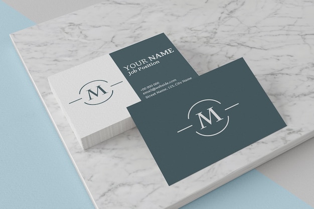 3D Illustration Blank white business cards mockups Elegant modern template for branding identity