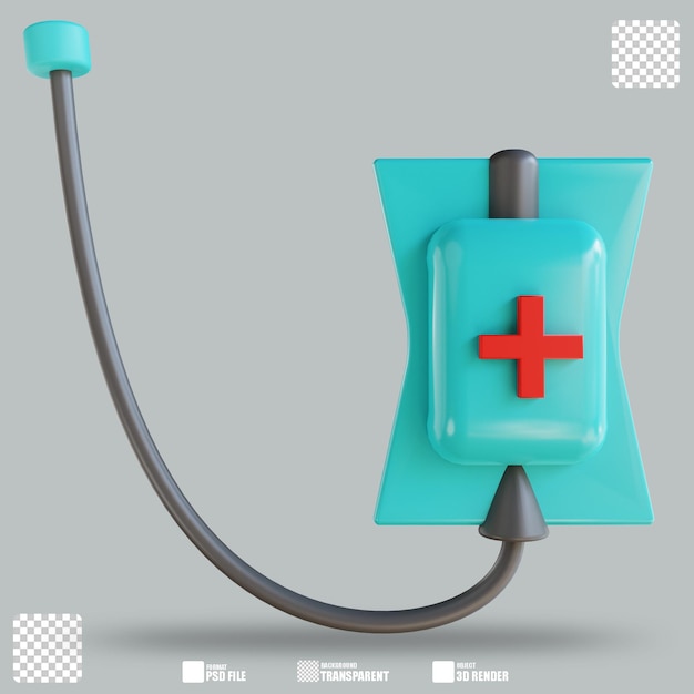 3D Illustration Blood Bag