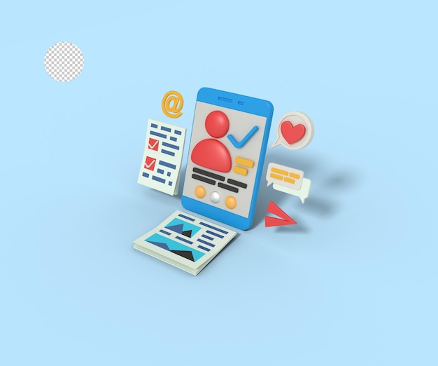 3d illustration of blue checklist user