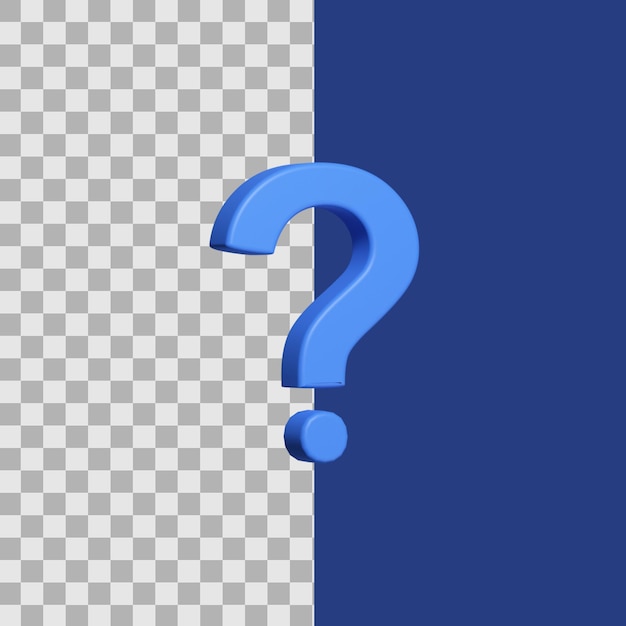 3D Illustration blue question mark