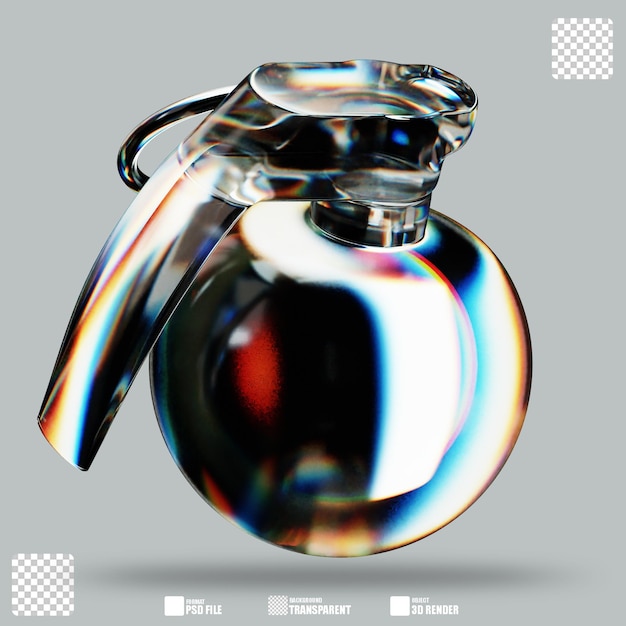 3D Illustration Bomb Glass Dispersion 3