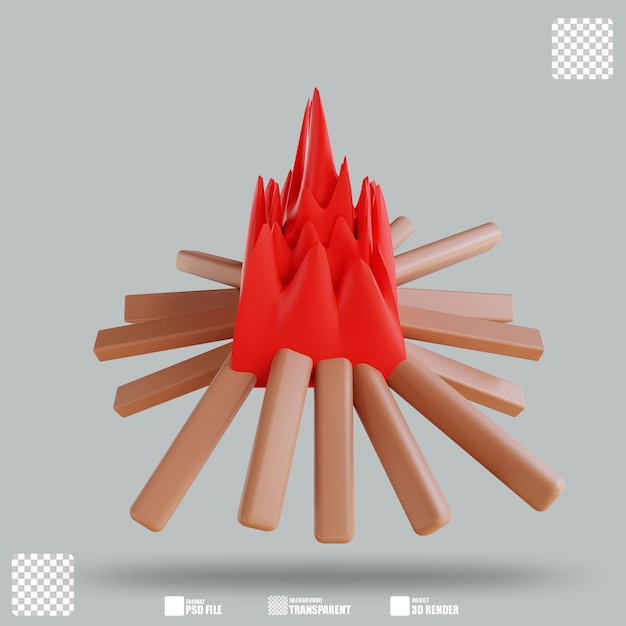 3D Illustration Bonfire 2