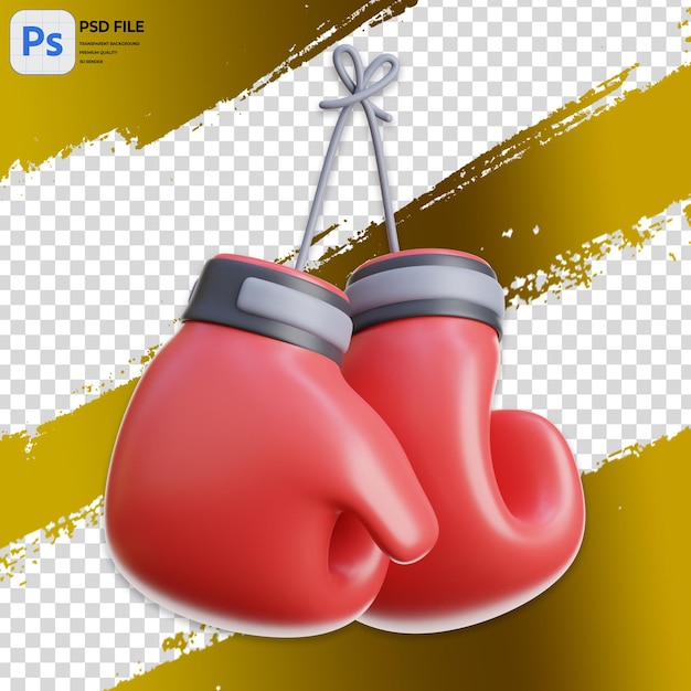 PSD 3d illustration of box gloves render of icon isolated png