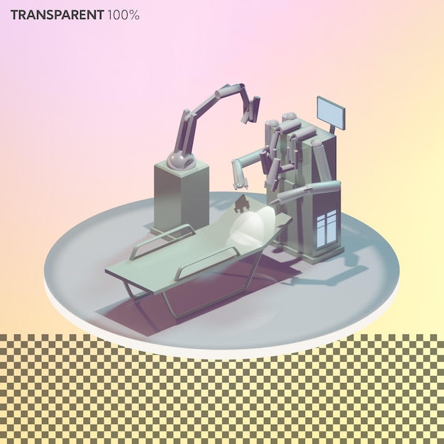 PSD 3d illustration of brain surgery machine