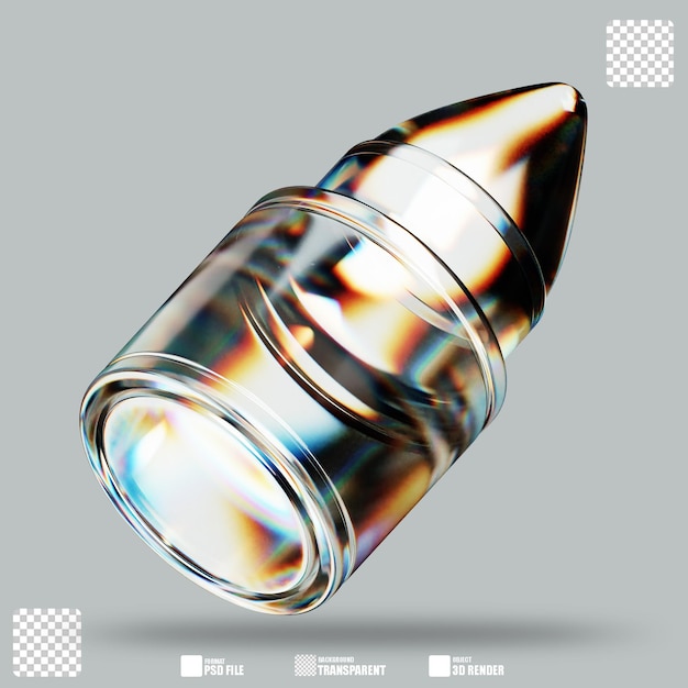 3D Illustration Bullet Glass Dispersion 2