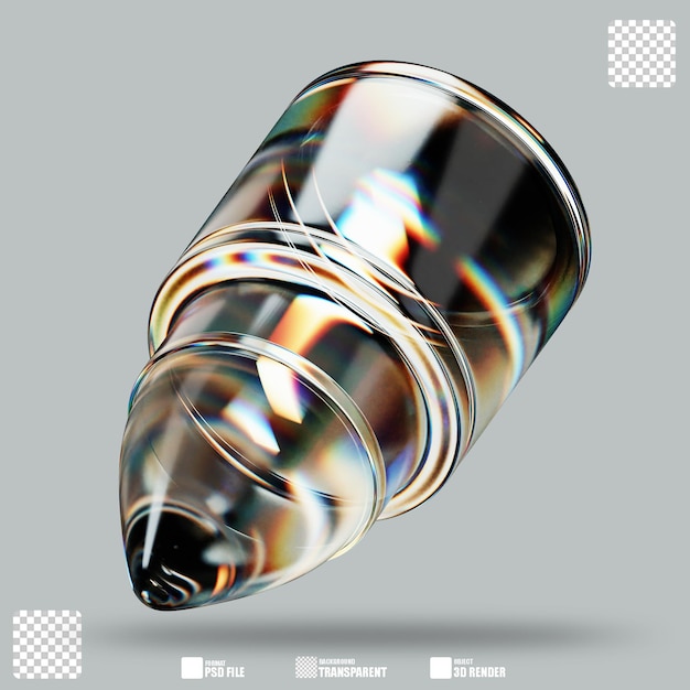 3D Illustration Bullet Glass Dispersion 2