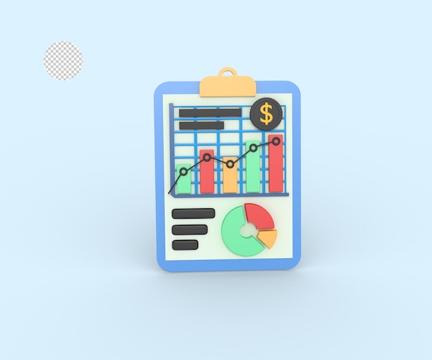 3d illustration of a business financial report