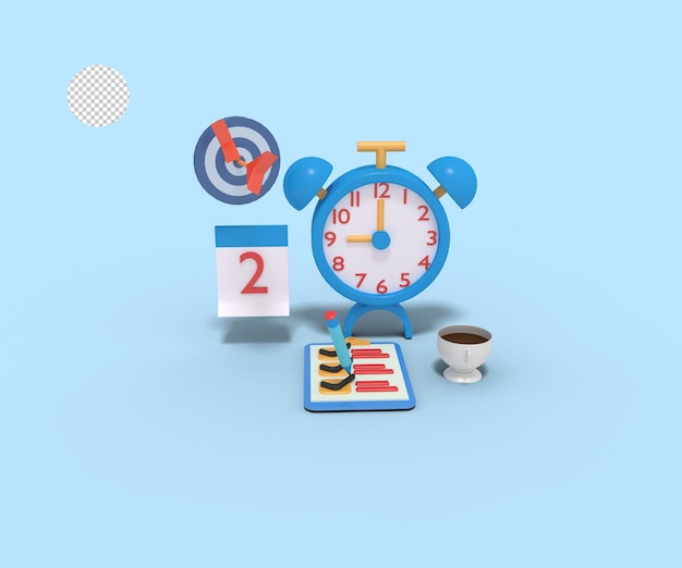 3d illustration of Business Target Deadline