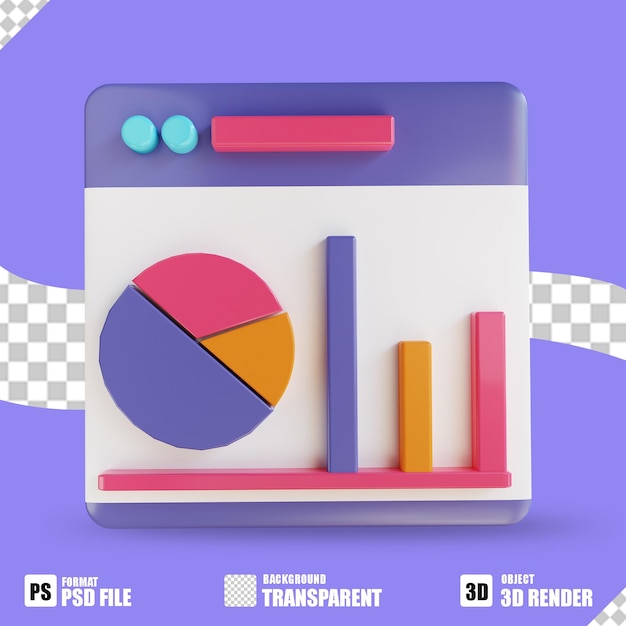 3D illustration bussines analysis and pie chart 2 suitable for bussines