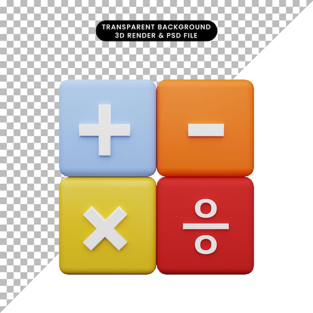 3d illustration of calculation symbol