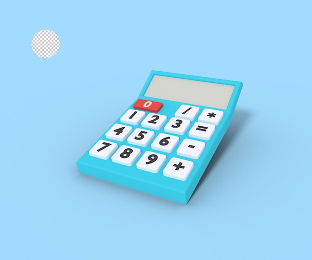 3d illustration of calculator device