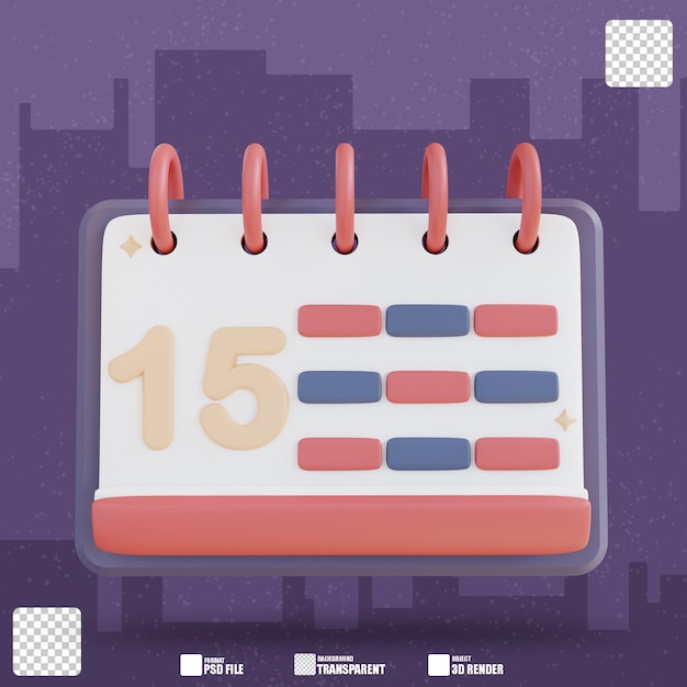 3D Illustration calendar 2