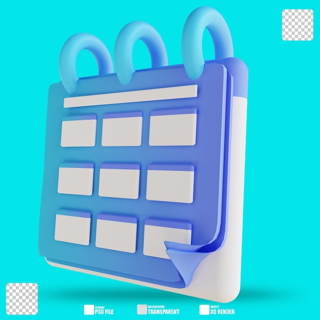 3D illustration calendar 3