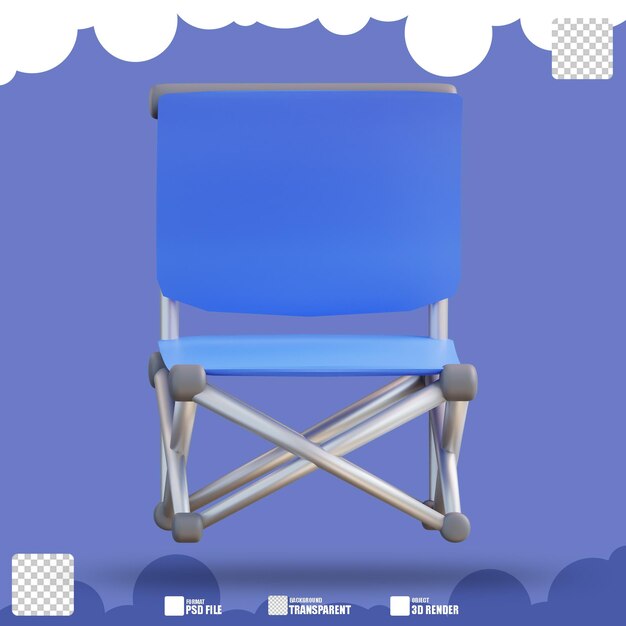 3d illustration of camping folding chair 3